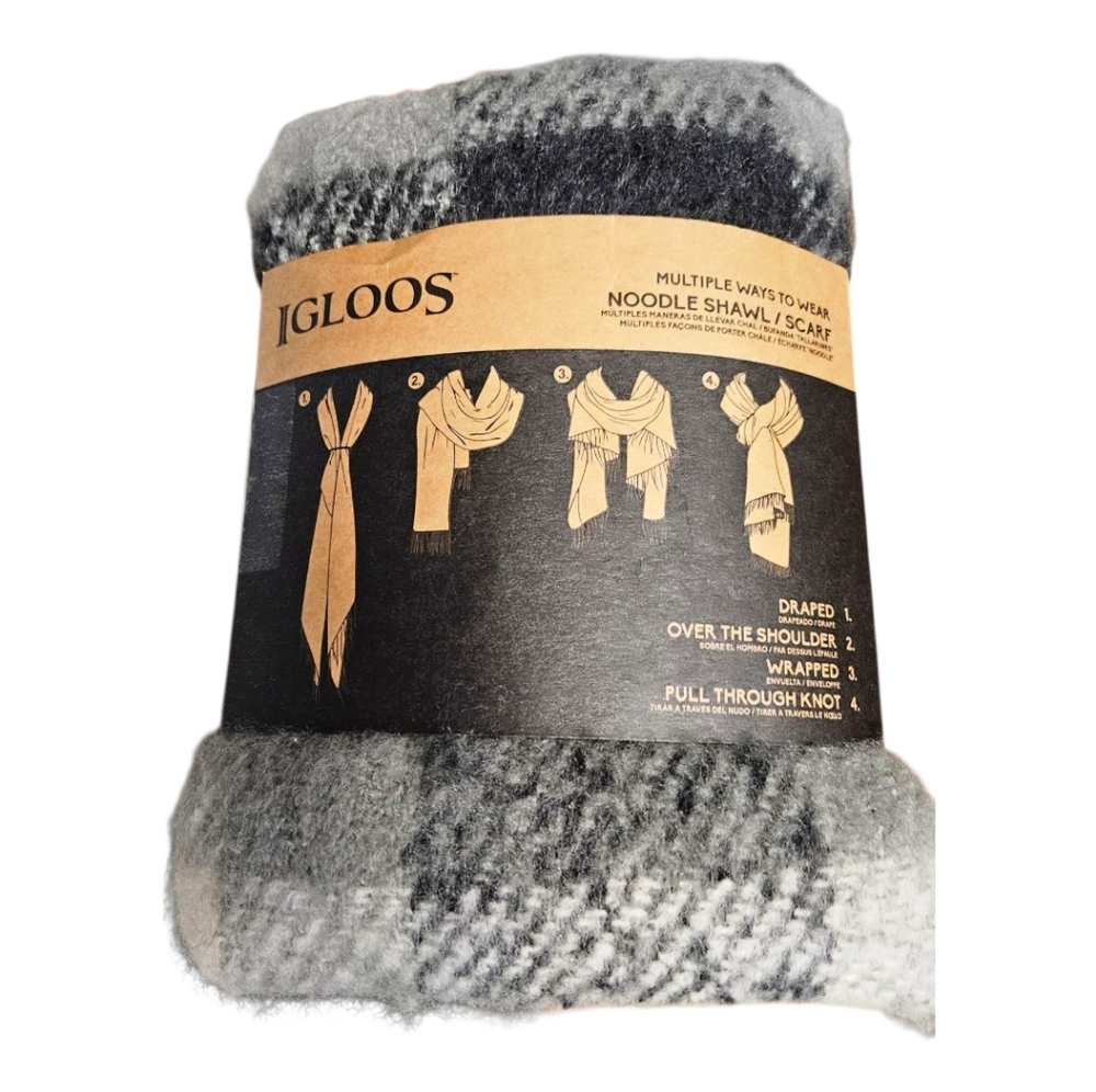 Igloo Black and Gray Men's Shawl